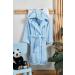Ely Parker Children's Bathrobe for Boys & Girls | Super Soft Turkish Cotton Hooded Towel | Elephant Blue | Ages 7-8 - Buy Online on GoSupps.com