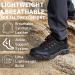 SHULOOK Men's Waterproof Hiking Shoes - Non Slip Lightweight Ankle Boots, Size 13 Black/Red - Buy Online on GoSupps.com