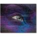 DesignQ Modern Purple Eye Wall Art | Large Contemporary Wood Decor | Unique Dry Paint Pigment on Pine - Buy Online on GoSupps.com