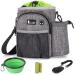pecute XL Dog Walking Bag with Water Bottle Holder Waterproof Dog Treat Pouch Bag Multiple Pockets Adjustable Straps 3 Ways to Wear for Training Hiking Outdoor Use (Grey) Newly Extra Large Size Grey + Green