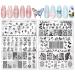 Whaline 6Pcs Flower Butterfly Nail Art Plates Rectangular Floral Stamping Plates Butterfly Image Stamp Templates Stamping Kit for Women Spring Summer DIY Print Manicure Salon Design Gift