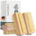 Naturls 3x Premium nail brush Made in Germany - Hand brush made of FSC Buchenholz - Vegan bristles made of fibre - hand washing brush for scratch -free cleaning - Nail brush for real nature lovers