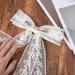Lace Hair Bows White Hair Bows for Girls Long Tail Ribbons French Bow Clips for 90's Accessories Valentine's Day Women's Daily Wedding and Party Wear - Buy Online on GoSupps.com