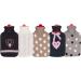 Best Hot Water Bottle with Knitted Cover | BRANDSSELLER 1.6L Anthracite/Pink Checked Heart - Buy Online on GoSupps.com