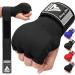 RDX Boxing Hand Wraps Inner Gloves Men Women, Quick 75cm Long Wrist Straps, Elasticated Padded Fist Under Mitts Protection, Muay Thai MMA Kickboxing Martial Arts Punching Speed Bag Training Bandages Black Large