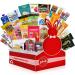 High Protein Healthy Snacks Fitness Box: Mix Of Natural Organic Non-GMO Protein Bars Cookies Granola Mix Jerky Nuts Premium Care Package - For Men and Women Deluxe Fitness Box