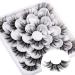 ALICE 3D Fluffy False Eyelashes 10 Pairs Wispy 20MM Long Dramatic Fake Eyelashes Pack Handmade Soft Eye Lashes Multipack A-10 pairs