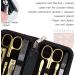 3 Swords Germany - brand quality 8 piece manicure pedicure grooming kit set for professional finger & toe nail care scissors clipper fashion leather case in gift box Made by 3 Swords (000910) BLACK / OSTRICH - TOOLS GILT - Buy Online on GoSupps.com