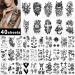 Yazhiji Large Sexy Flowers Collection 40 Sheets Waterproof Temporary Tattoos for Women - Buy Online on GoSupps.com