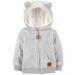Simple Joys by Carter's Baby Hooded Sweater Jacket with Sherpa Lining Fleece 0 Months Grey