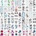 60pcs Fake Temporary Tattoo Sticker For Adult Women Men Small Tiny Funny Body Arm Finger Art Tattoo Sticker Various Pattern Designs