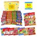 Haribo Sweets Hamper Gift Box 50 Mini Bags for Kids in 4 Flavors Including Haribo Supermix Starmix Tangfastic & Strawbs | kids party bag fillers