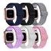 Stretchy Bands Compatible with Fitbit Versa 2 Bands for Women Men, Adjustable Elastic Replacement Wristband for Fitbit Versa 2 / Fitbit Versa / Fitbit Versa Lite / Fitbit Versa SE Black & Dark Blue & Gray & White & Pink &
