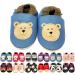 MiniFeet Premium Soft Leather Baby Shoes - BUY 4 PAIRS & GET 1 OF THEM FOR FREE ! - Toddler Shoes - 0-6 Months to 4-5 Years 6-12 Months Blue Bear
