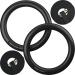 Nordic Lifting Gymnastic Rings and Straps - Heavy Duty for Gymnastics, Crossfit, & Fitness Training - Best Olympic Home Gym Set - PC Plastic is Stronger Than Wood Black