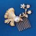 Bridal Hair Comb Vintage Bridal Headdress Alloy Hair Comb Pearl Hair Comb Wedding Hair Accessories 6.3x7.6cm Gold - Buy Online on GoSupps.com