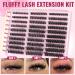Fluffy Lash Extension Kit - 60D 80D 100D Lash Clusters | 300PCS Individual Eyelashes with Bond Seal & Tweezers - TNFVLONEINS - Buy Online on GoSupps.com