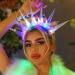 Fashband Light Up Headband LED Crown Hair Bands Flash Goddess Headband Luminous Glowing Laser Party Festival Hair Accessories for Women Blue One Size