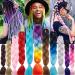 Jumbo Braiding Hair Extensions Colorful Synthetic Hair for DIY Crochet Box Braids Ombre 1Pc 24inch Black to Auburn to Blonde