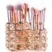 Makeup Brush Holders Crystal Makeup Brush Organizer Makeup Storage Makeup Brush Cup Holders Handcrafted Bling Gorgeous Decor for Vanity Extra Capacity Wide Opening (Gold)