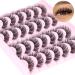 Natural False Eyelashes Wispy Mink Lashes Natural Look 14 Pairs Lash Clusters Fluffy Cluster Eyelashes Like Lash Extension 16mm Fake Eyelashes Pack