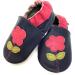 MiniFeet Premium Soft Leather Baby Shoes - Buy 4 Pairs, Get 1 Free! Toddler Shoes for 0-6 Months to 4-5 Years - Navy Flower Design - Buy Online on GoSupps.com