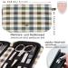 Three Swords 8 pcs Manicure Set 'Roma' | High-Quality Nail Care Kit in Checkered Synthetic Leather Case | Nail Scissors Foot & Nail Clips Tweezers Glass & Sapphire Nail Files - Buy Online on GoSupps.com