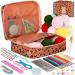Coopay Crochet Kit Beginners Crochet Hook Set with Crochet Yarn 58PCS Portable Crochet Set with Ergonomic Crochet Hooks Small Crochet Hooks Travel Crochet Hook Case Full Knitting Crochet Supplies Leopard Print - Case