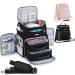 BEGULF Multi-Pockets Nail Polish Organizer Case with UV Light Storage Nail Organizers and Storage for Nail Tech with Protective Side Pocket Gel nail bag organizer Hold 48 Bottle (Black)