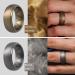 ThunderFit Men's Silicone Ring Set - 10mm Wide Breathable Airgrooves - 8.5-9 Size - Charcoal Black, Silver Grey, Metallic Bronze, Brass Grey - Buy Online on GoSupps.com
