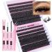 Focipeysa DIY Eyelash Extension Kit Lash Extension Kit D Curl Lash Clusters Kit Individual Eyelashes with Lash Bond and Lash Seal Tweezers DIY Lashes at Home (280Pcs 80D+100D 8-16mm) 80D+100D Eyelash Clusters Kit