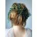 Kercisbeauty Green Beads Headpiece with Earrings Gold Headband for Brides Side Headband Hair Accessories Vintage Wedding Jewelry Handmade - Buy Online on GoSupps.com