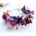 Floral Crown Headband Flower Garland Headband Hair Wreath Hair Garland Flower Halo Floral Headpiece Boho with Ribbon Wedding Party Festival Purple One Size - Buy Online on GoSupps.com