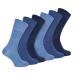 IOMI 6 Pair Mens Bamboo Diabetic Socks Seamless Crew Non Binding socks 7-12 Navy Blue