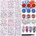 12 Sheets 4th of July Nail Art Stickers Independence Day Patriotic American Flag Nail Decals and 12 Grids Memorial Day Star Holographic Nail Glitter Sequins Red White Blue Nail Flakes with Tweezer