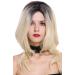 WIG ME UP - ZM-1733-613CR1B wig ladies wig shoulder length voluminous slightly wavy middle parting ombre black platinum blonde