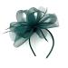 Ladies Large Feather Aliceband / Clip Fascinator Weddings Races Royal Ascot Hair Piece Womens Hat (Green)
