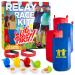 Outdoor Games for Kids, 4 Player Outdoor Party Games, Potato Sack Race, Egg & Spoon Race, 3-Legged Relay Race, Outside Games for BBQ, Easter Games, Field Day, Birthday Party for Ages 3-6