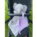 Baby Luxe 5-in-1 Mini Muslin Square Bib Toy Holder Washcloth Comforter Set of 3 - Baby Pink Medium Pink White - Clip Attachment for Baby Bag, Pacifiers, Teething Toys and More - Buy Online on GoSupps.com