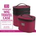 Wig Travel Case with Collapsible Stand - Dome Foam Head - Zipper Carrying Case - Burgundy - Buy Online on GoSupps.com