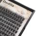 Dedila 120 Clusters Individual False Eyelashes Wide Stem D Curl Handmade Dramatic Black Soft and Light 5D Volume Eye Lashes Extensions Thick Base Women Girls Beauty Tools (14mm)