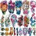 77 Sheets Temporary Tattoos  17 Sheets Large Half Arm Fake Tattoos Colorful Flower Dream Catcher Owl for Adult Arm Shoulder  60 Sheets Small Waterproof Temporary Tattoo Realistic for Women and Girls