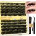 ALICE Lash Extension Kit Fluffy Volume 50D 60D Lash Clusters Kit Wispy 10-18mm D Curl Individual Lashes DIY Eyelash Extension Kit 200Pcs Eyelash Clusters with Lash Glue Bond and Remover Tweezers C - Fluffy 50D+60D Kit