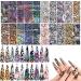 20 Sheets Leopard Nail Stickers Starry Sky Animal Skin Design Nail Art Decoration Glue Transfer Nail Foils for Women Fingernails and Toenails Acrylic Decorations Manicure Tips Wraps Charms Nail-14