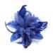 Flower Net and Feathers Fascinator On A Comb 9 Colours (Blue)
