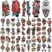 Classic Temporary Tattoo Set - 77 Sheets for Men and Women, includes 17 Half Arm Shoulder Tattoos, 60 Tiny Designs - Sailor, Snake, Vintage Roses, Butterflies, Skull, Eagle - Waterproof Stickers for Kids - Buy Online on GoSupps.com