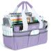 JJRING Craft Organizer Tote Bag  Art Storage Caddy with Multiple Pockets  Lilac Sewing Bag for Art  Craft  Scrapbooking  School  Medical  and Office Supplies Storage Lilac Small