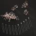 14 Pieces Wedding Hair Clips Bride Pearl Hair Pins U-shaped Flower Rhinestone Pearl Hair Clips Barrettes Flower Bridal Headpieces for Bride Bridesmaid Wedding Hair Accessories (Rose Gold and Silver)