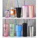 ALINK 12-Pack Glitter Reusable Clear Plastic Straws - 11 Long Tumbler Drinking Straws with Cleaning Brush - 10 Colors - Buy Online on GoSupps.com