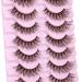 Yawamica Brown Colored Fluffy Wispy Cat Eye False Eyelashes - 10 Pairs Pack (15mm) | Natural Fake Lashes - Buy Online on GoSupps.com